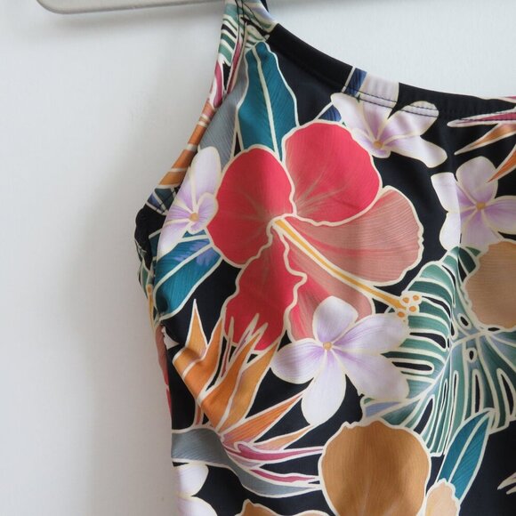 HURLEY Hawaiian Floral UPF 50+ Stretch Midweight One Piece Swimsuit - Size M - Picture 5 of 15
